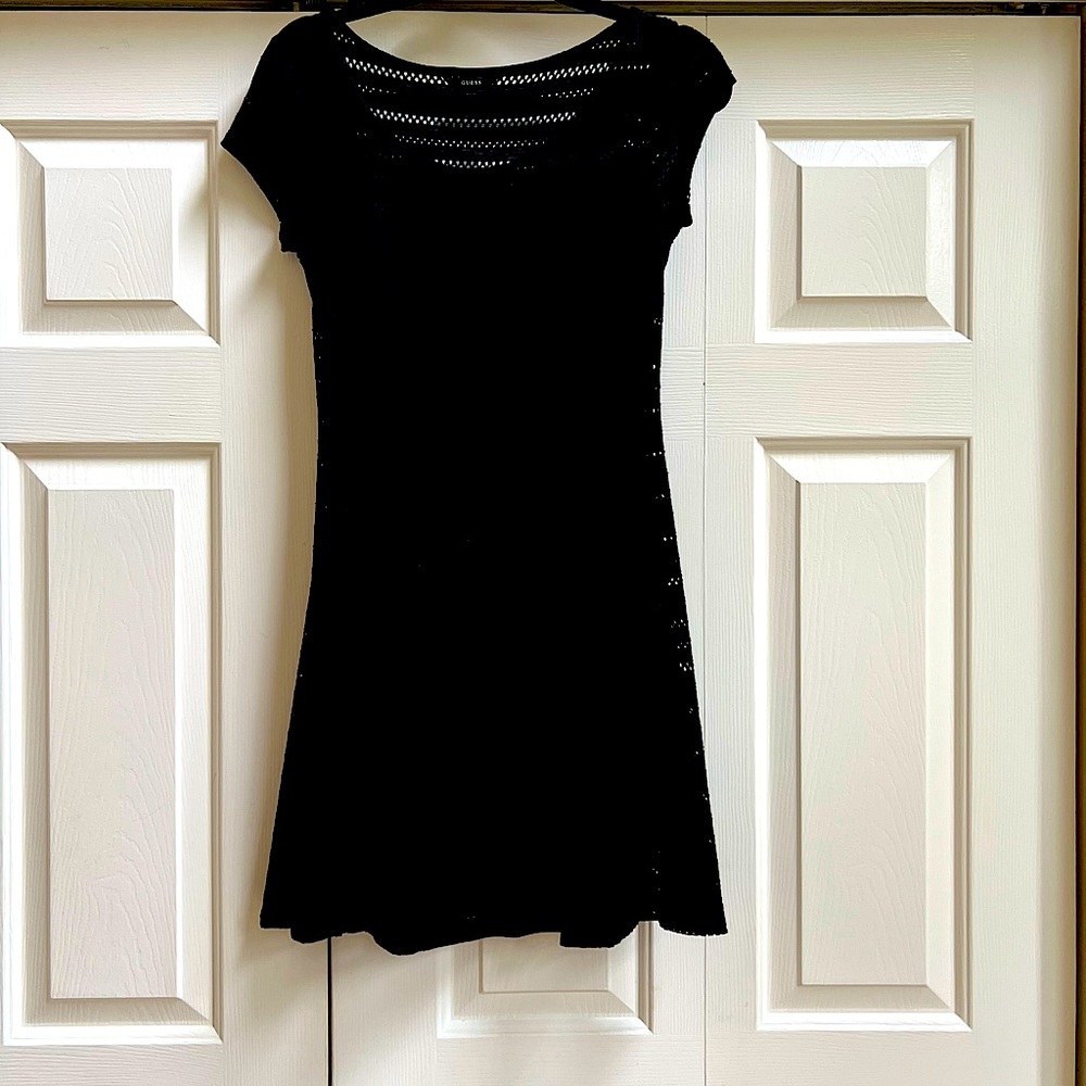 Guess fit-and-flare black dress